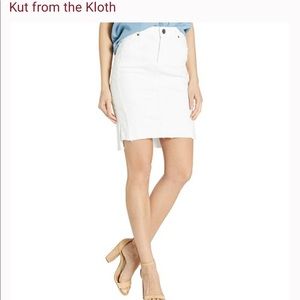 KUT from the KLOTH white denim skirt